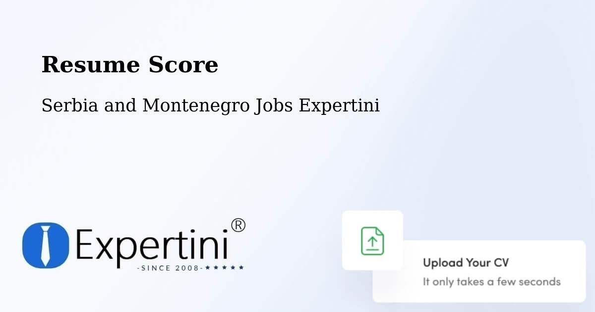 Resume Score & Job Description Match Tool – St. John'S - Serbia and Montenegro Jobs Expertini